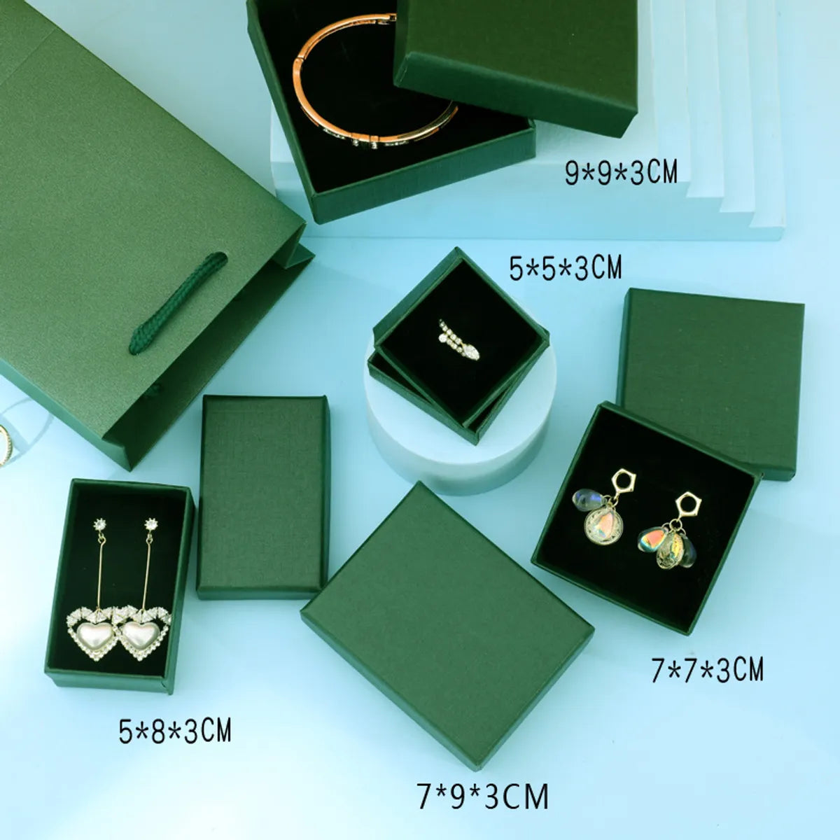 1 Piece Simple Style Solid Color Paper Jewelry Boxes