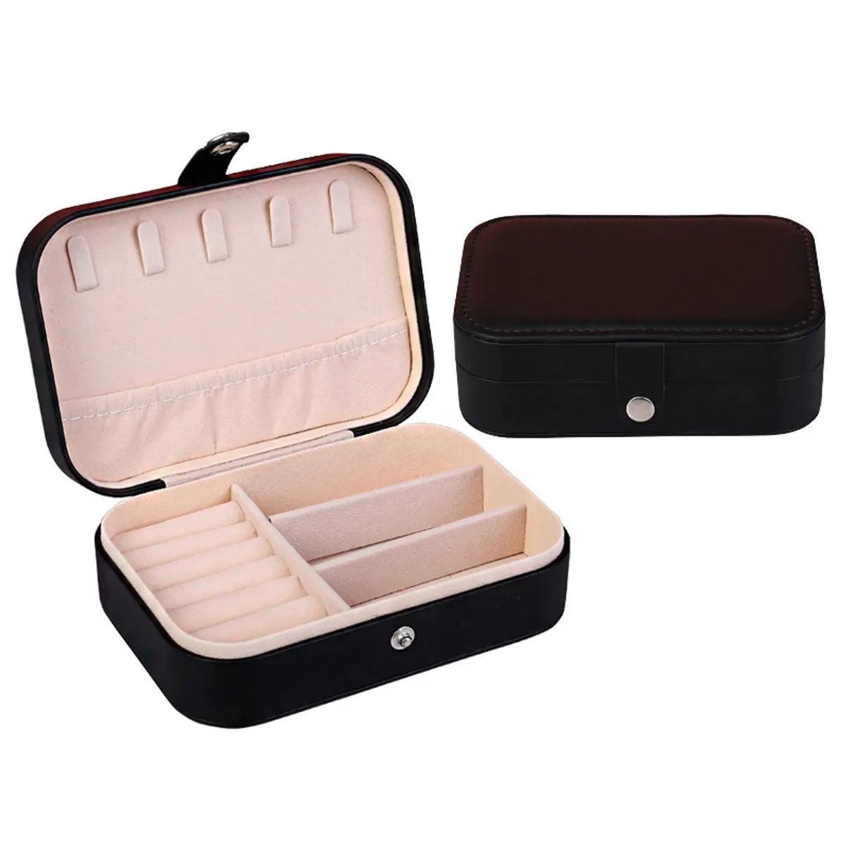 1 Piece Simple Style Solid Color Pu Leather Jewelry Boxes