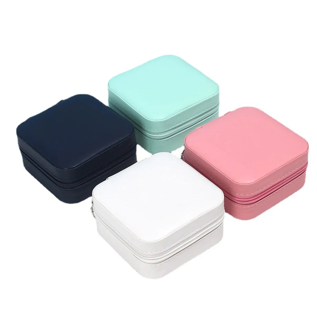 1 Piece Simple Style Solid Color Pu Leather Jewelry Boxes