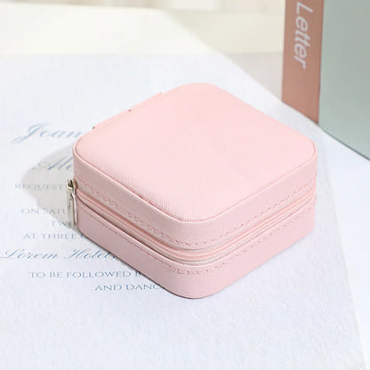 Simple Style Solid Color Pu Leather Plastic Flannel Jewelry Boxes