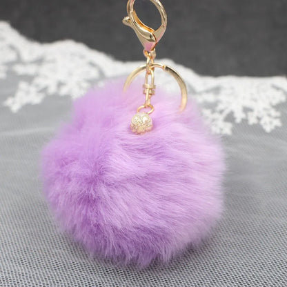 1 Piece Simple Style Solid Color Simulation Wool Keychain