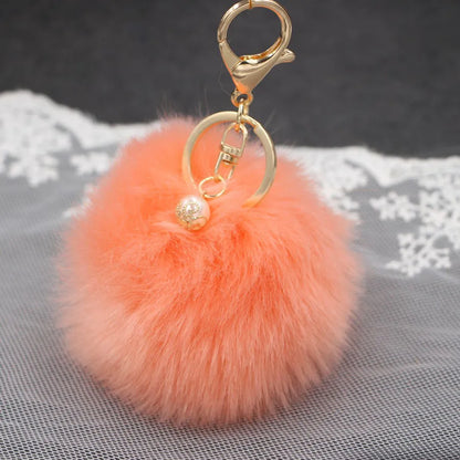 1 Piece Simple Style Solid Color Simulation Wool Keychain