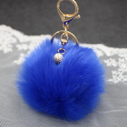 1 Piece Simple Style Solid Color Simulation Wool Keychain