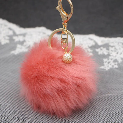 1 Piece Simple Style Solid Color Simulation Wool Keychain