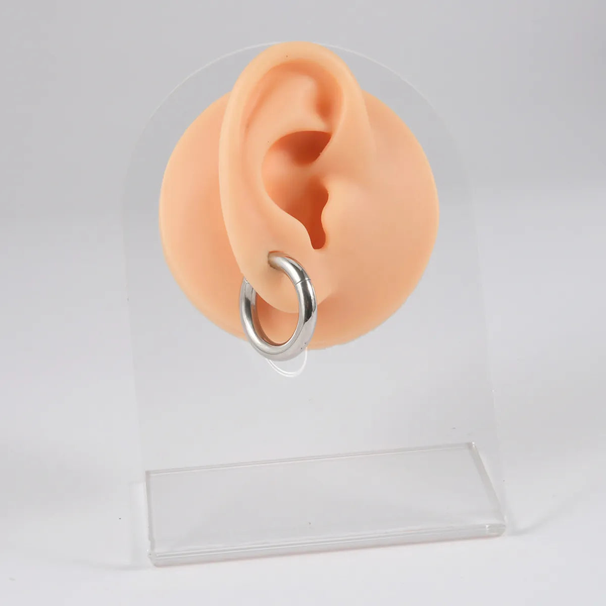 1 Piece Simple Style Solid Color Stainless Steel Hoop Earrings