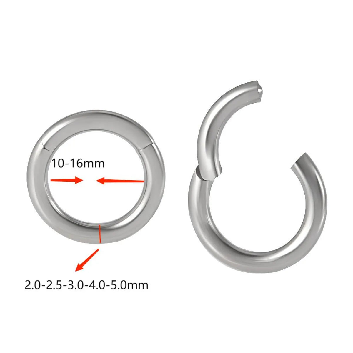 1 Piece Simple Style Solid Color Stainless Steel Hoop Earrings