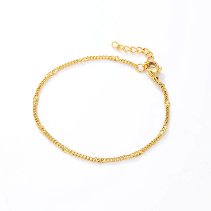 1 Piece Simple Style Solid Color Stainless Steel Plating Bracelets