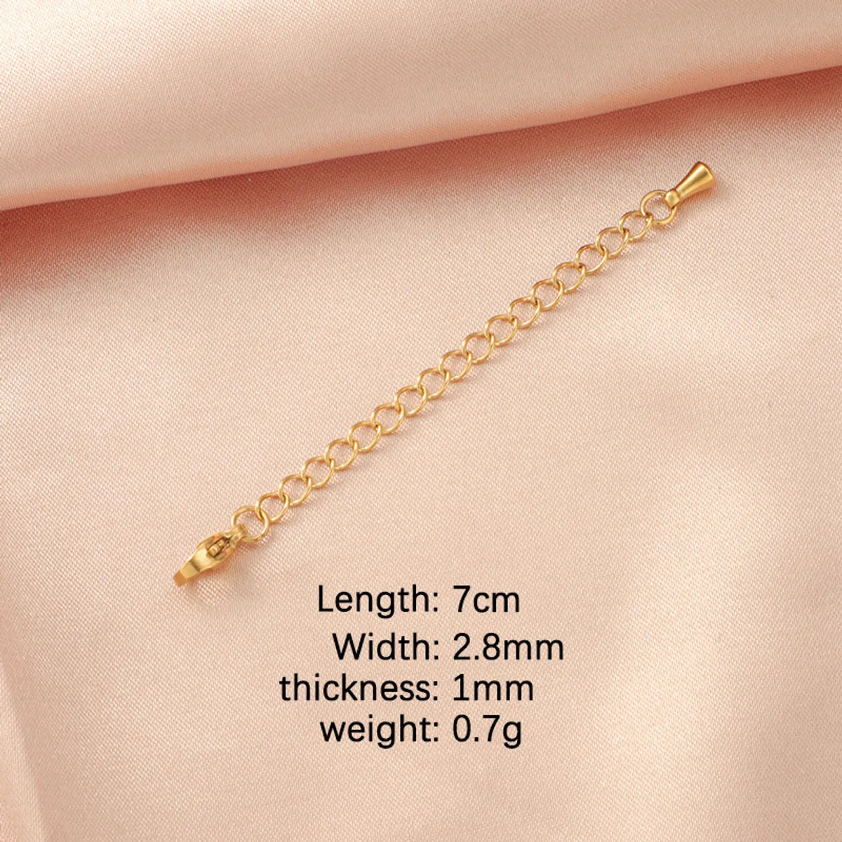 1 Piece Stainless Steel None 18K Gold Plated Solid Color Chain