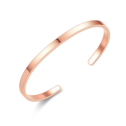 Simple Style Solid Color Stainless Steel 18K Gold Plated Bangle In Bulk