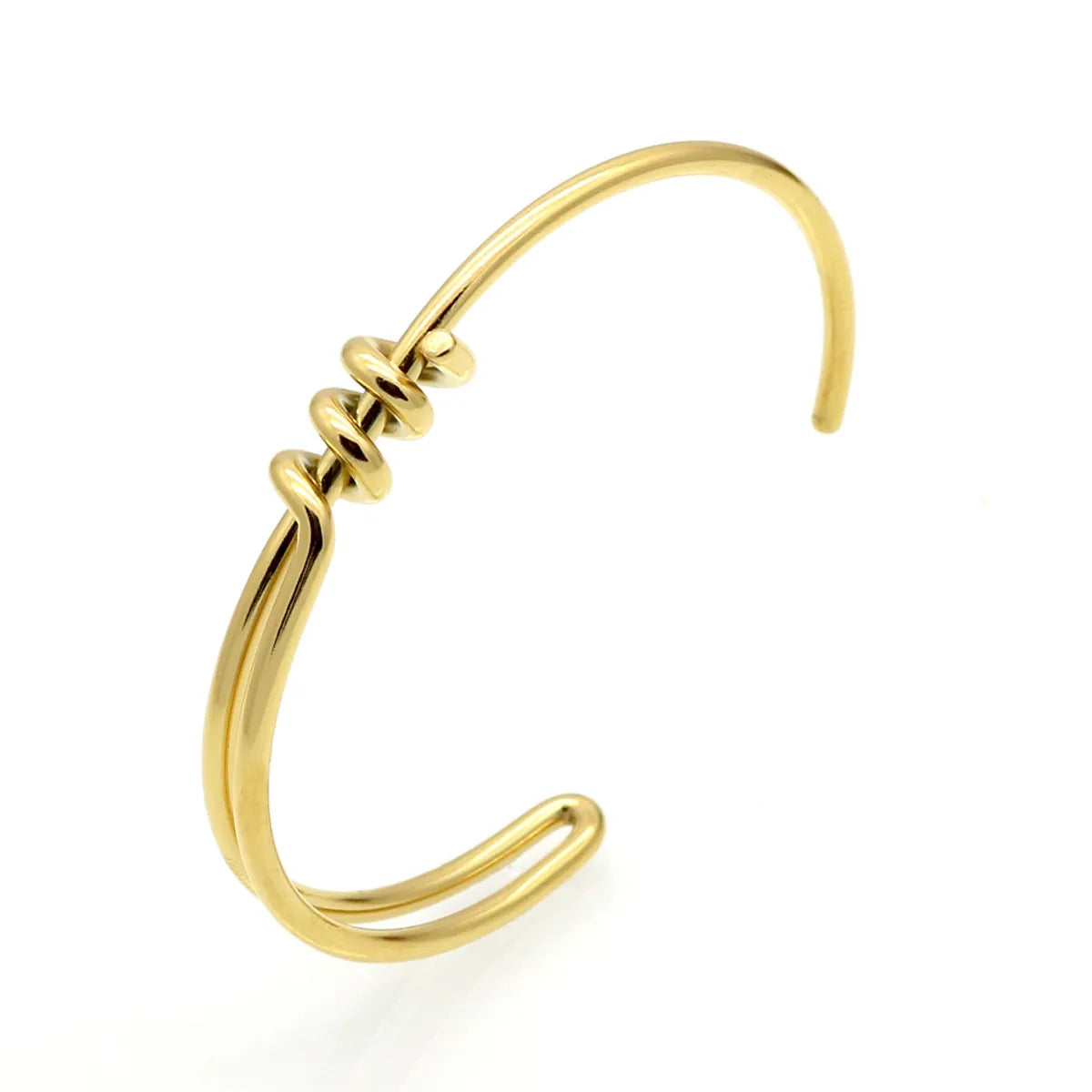 Simple Style Solid Color 304 Stainless Steel Titanium Steel 18K Gold Plated Bangle In Bulk