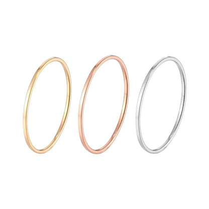 1 Piece Simple Style Solid Color Titanium Steel Plating Rings