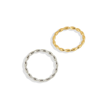 Wholesale Jewelry Simple Style Solid Color Titanium Steel 18K Gold Plated Plating Rings