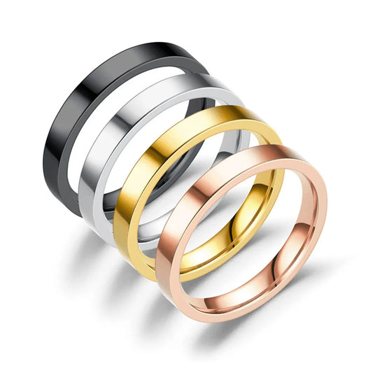 Wholesale Jewelry Simple Style Solid Color Titanium Steel Polishing Plating Rings