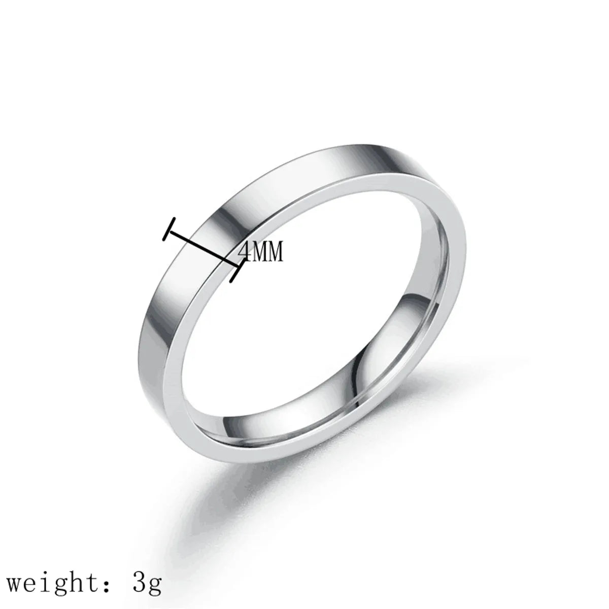 Wholesale Jewelry Simple Style Solid Color Titanium Steel Polishing Plating Rings