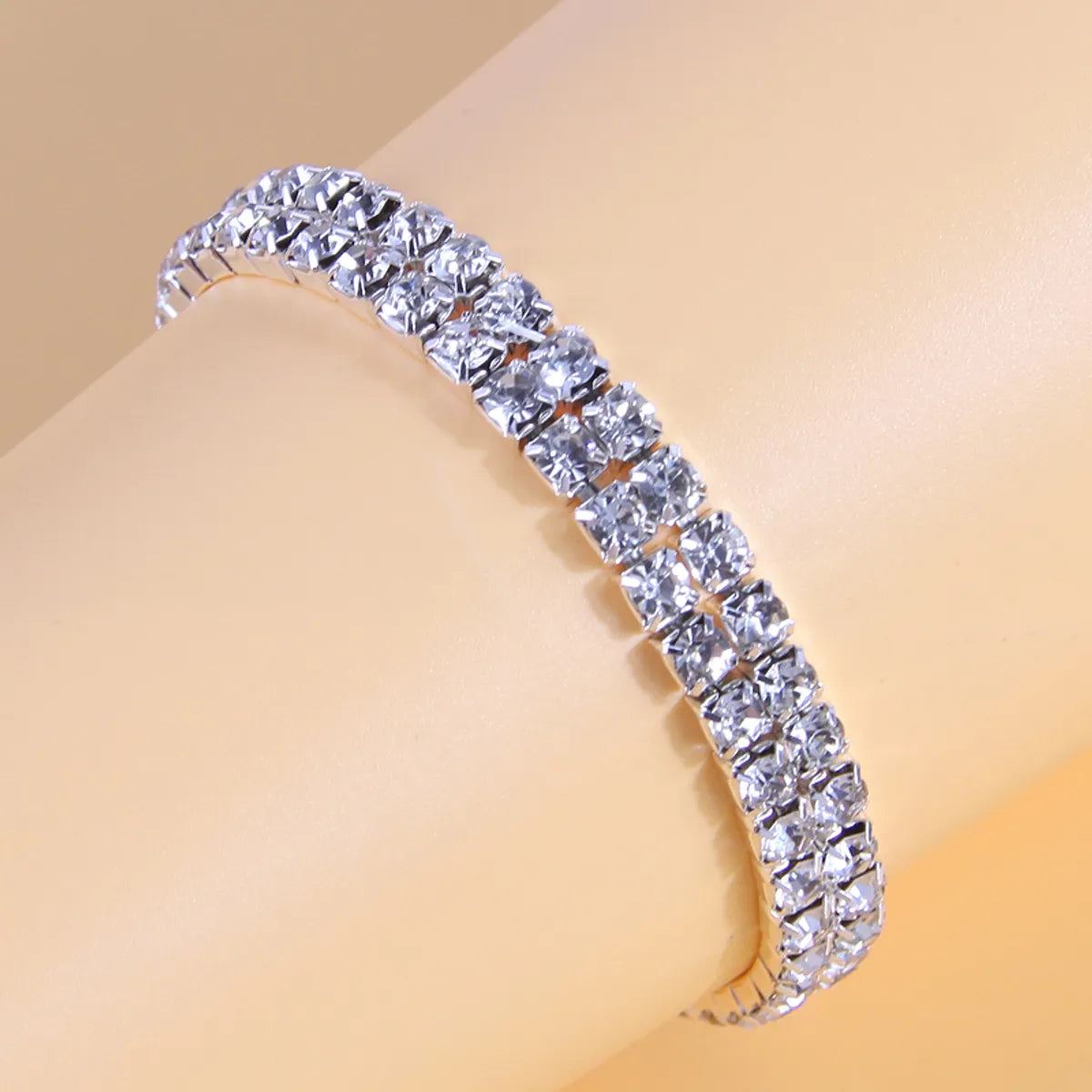 1 Piece Simple Style Square Ferroalloy Inlay Rhinestones Women'S Bracelets