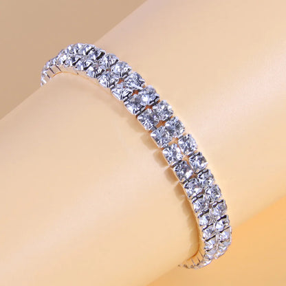 1 Piece Simple Style Square Ferroalloy Inlay Rhinestones Women'S Bracelets