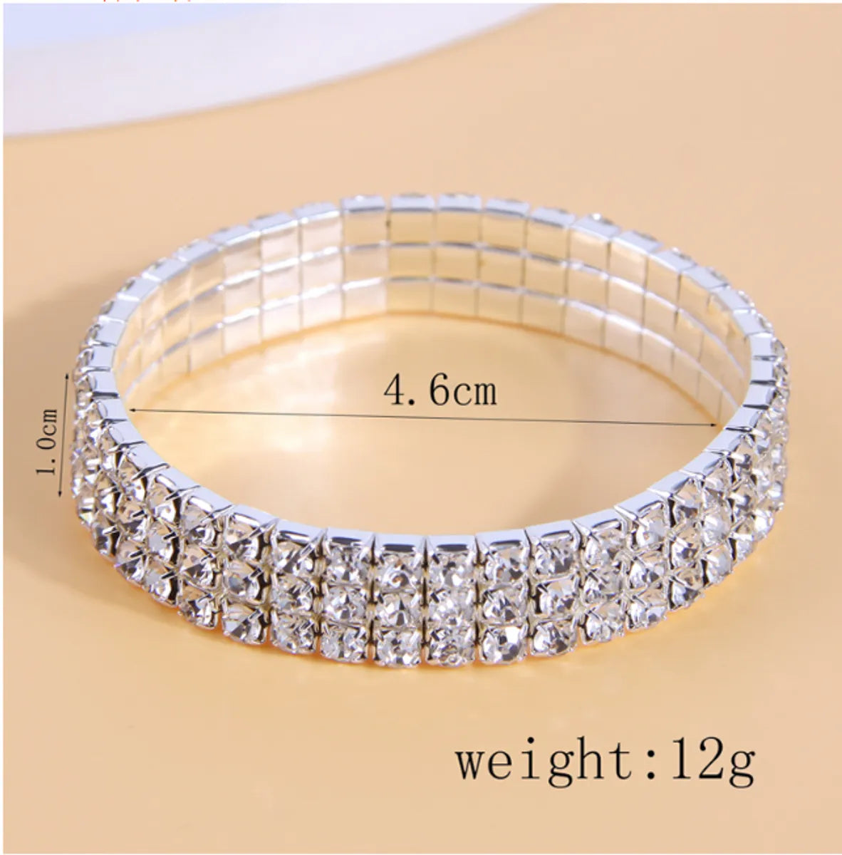 1 Piece Simple Style Square Ferroalloy Inlay Rhinestones Women's Bracelets