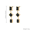 1 Piece Simple Style Square Plating Inlay Stainless Steel Titanium Steel Zircon Gold Plated Drop Earrings