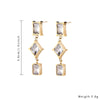 1 Piece Simple Style Square Plating Inlay Stainless Steel Titanium Steel Zircon Gold Plated Drop Earrings