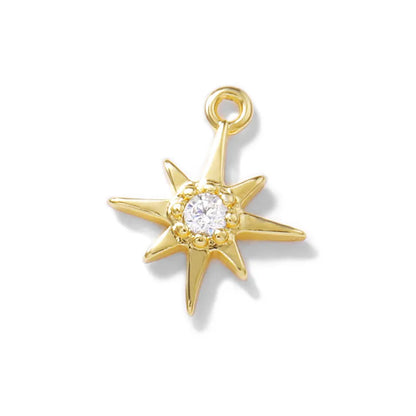 1 Piece Simple Style Star Copper Plating Inlay Pendant Jewelry Accessories