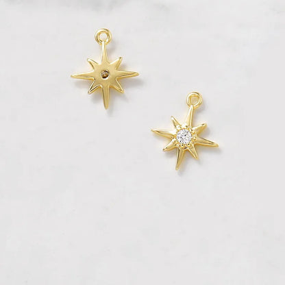 1 Piece Simple Style Star Copper Plating Inlay Pendant Jewelry Accessories