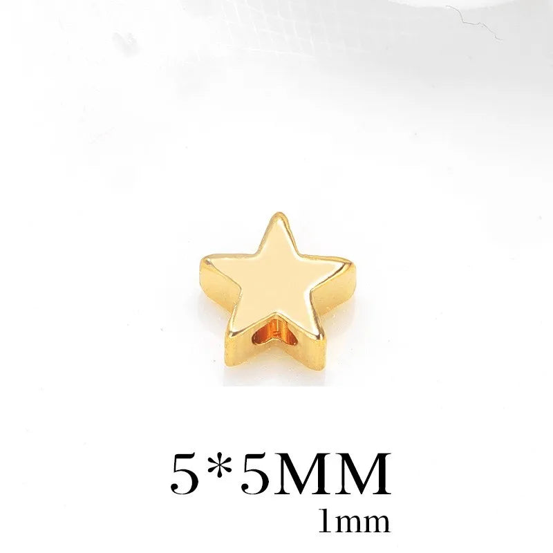 1 Piece Simple Style Star Heart Shape Metal Enamel Plating Beads Jewelry Accessories