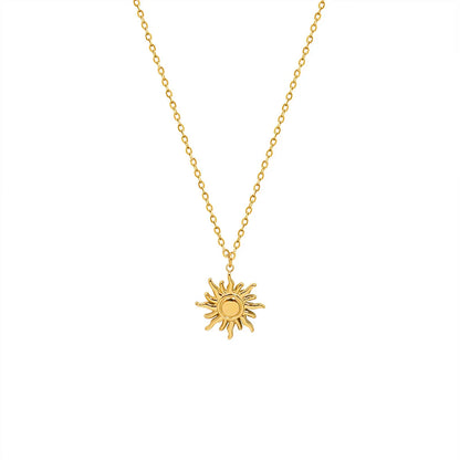 1 Piece Simple Style Sun Titanium Steel Plating Pendant Necklace