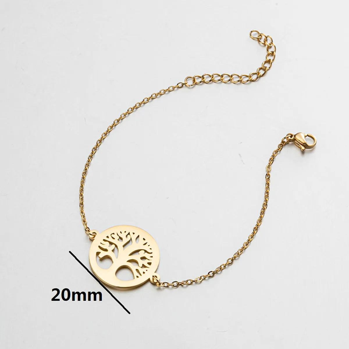 1 Piece Simple Style Tree Coconut Tree Titanium Steel Plating Hollow Out Bracelets