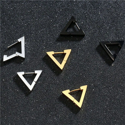 1 Piece Simple Style Triangle Geometric Polishing Plating Titanium Steel Ear Studs