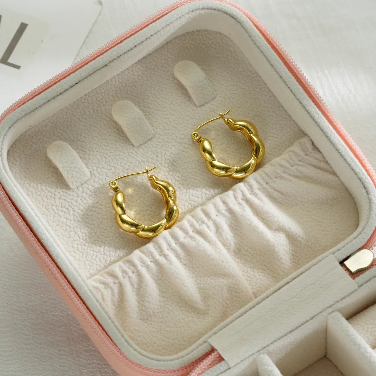 1 Piece Simple Style Waves Irregular 304 Stainless Steel 18K Gold Plated Earrings