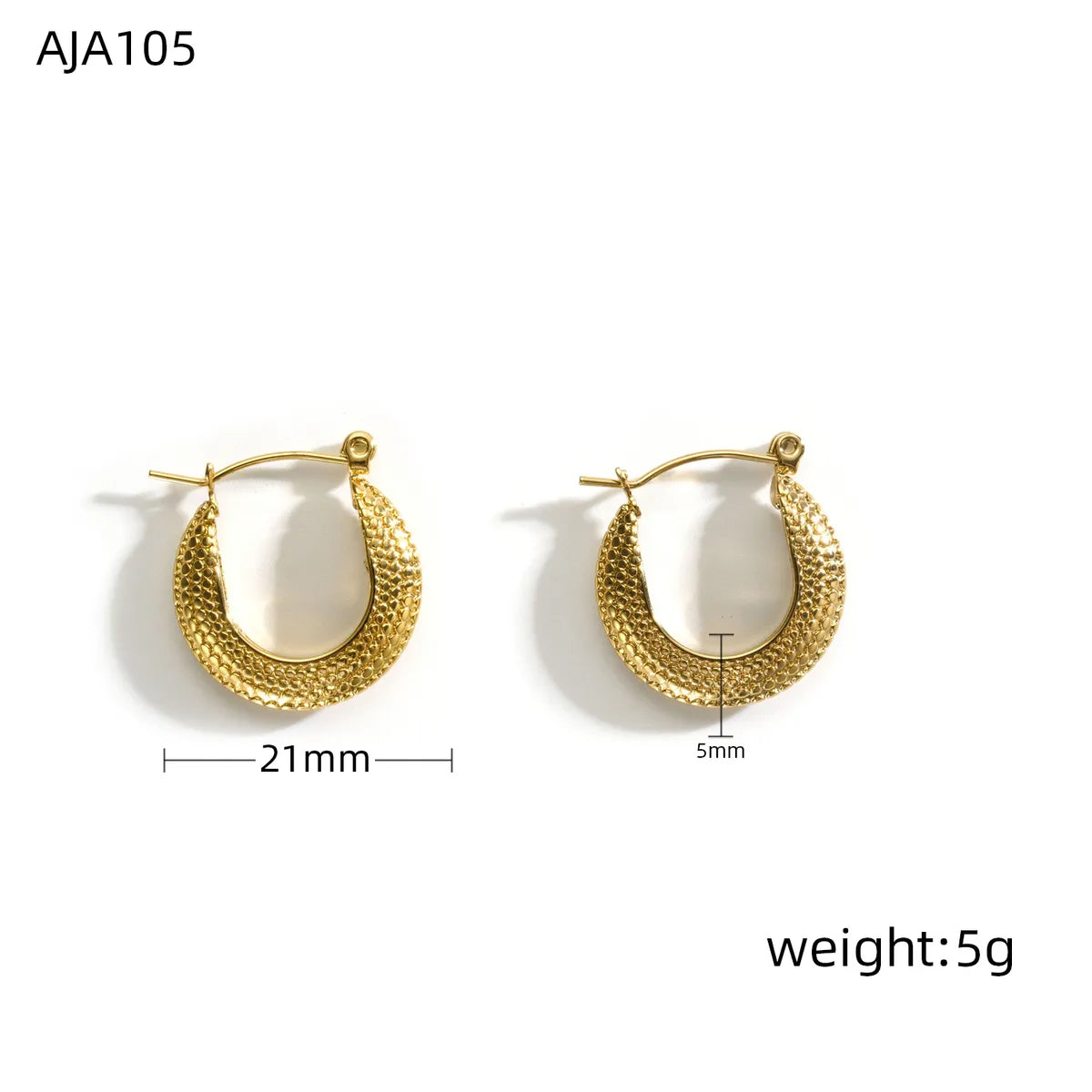 1 Piece Simple Style Waves Irregular 304 Stainless Steel 18K Gold Plated Earrings