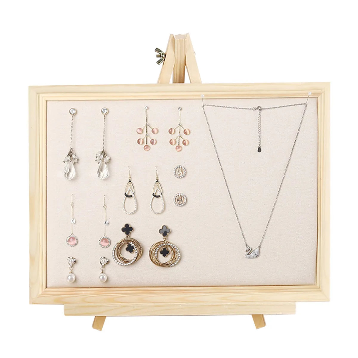 1 Piece Solid Wood Basic Simple Style Solid Color Jewelry Rack