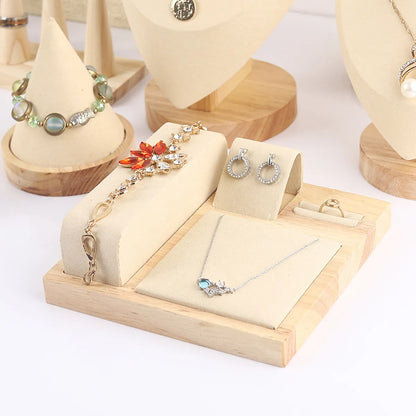 1 Piece Solid Wood Basic Simple Style Solid Color Jewelry Rack