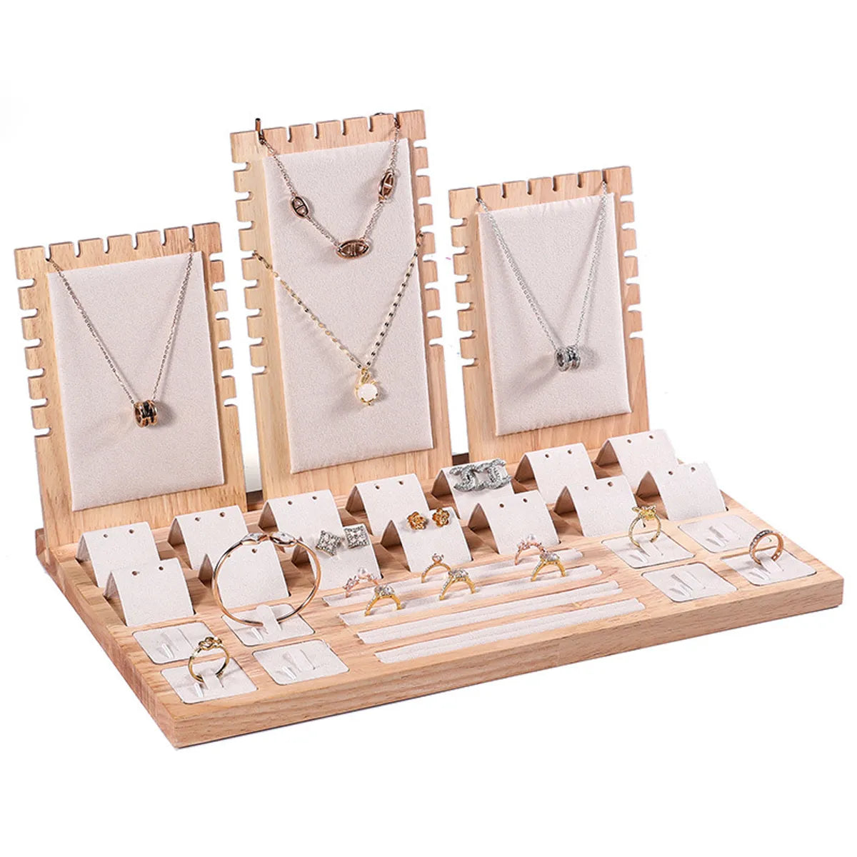 1 Piece Solid Wood Elegant Solid Color Jewelry Rack