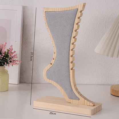 1 Piece Solid Wood IG Style Artistic Foot Jewelry Display Jewelry Rack