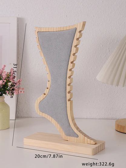 1 Piece Solid Wood IG Style Artistic Foot Jewelry Display Jewelry Rack