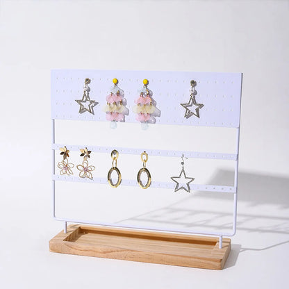 1 Piece Solid Wood Metal Simple Style Solid Color Jewelry Rack