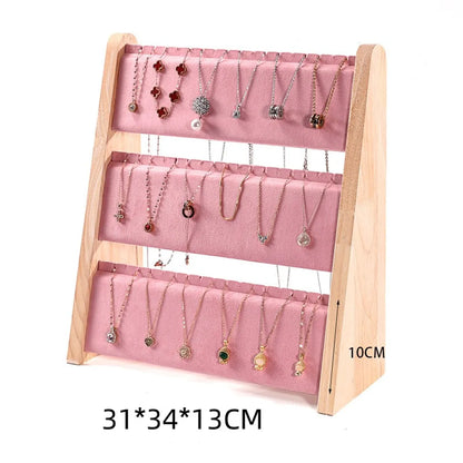 1 Piece Solid Wood Simple Style Classic Style Solid Color Jewelry Rack