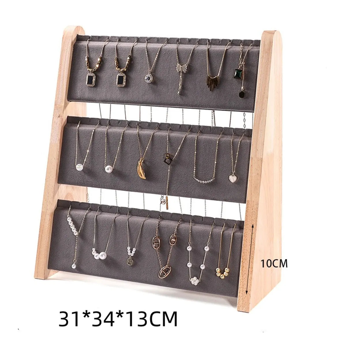 1 Piece Solid Wood Simple Style Classic Style Solid Color Jewelry Rack