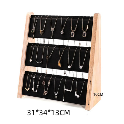 1 Piece Solid Wood Simple Style Classic Style Solid Color Jewelry Rack