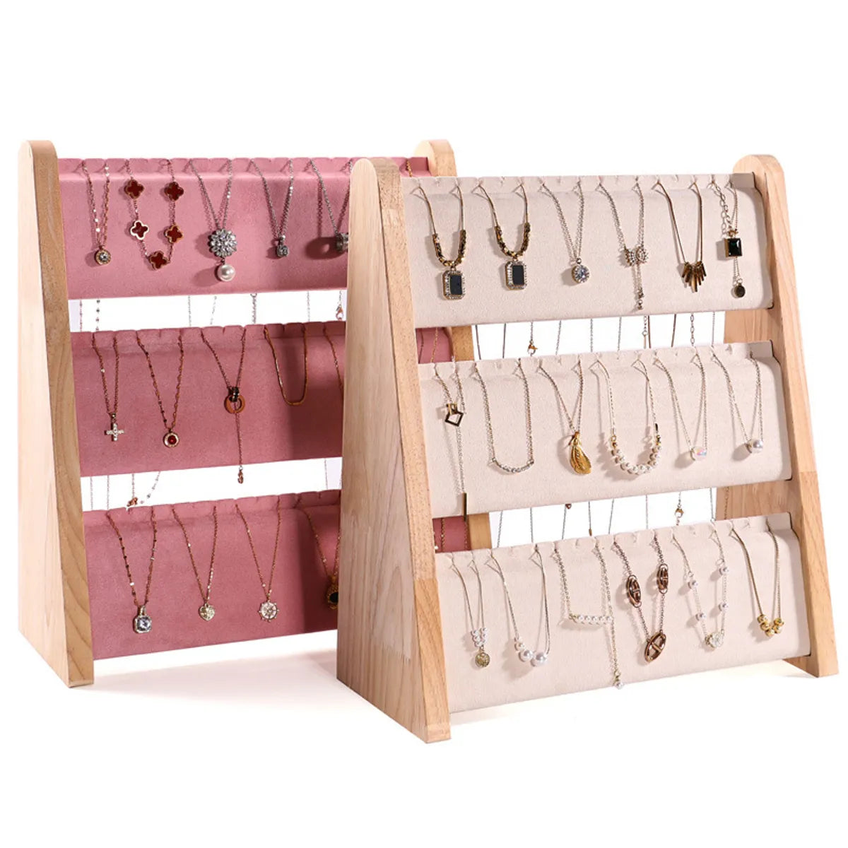 1 Piece Solid Wood Simple Style Classic Style Solid Color Jewelry Rack