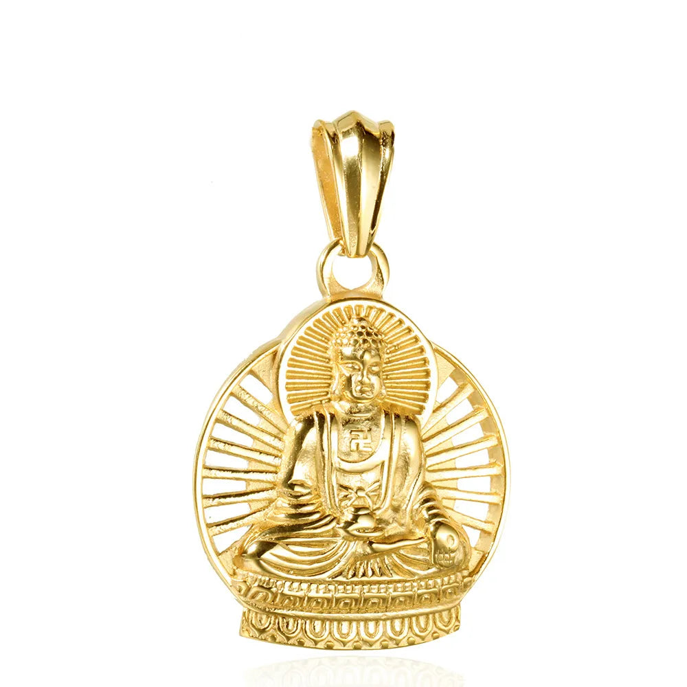 1 Piece Stainless Steel Buddha Polished Pendant Chain