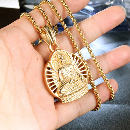 1 Piece Stainless Steel Buddha Polished Pendant Chain