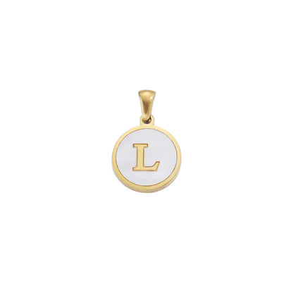 1 Piece Stainless Steel Gold Plated Letter Pendant