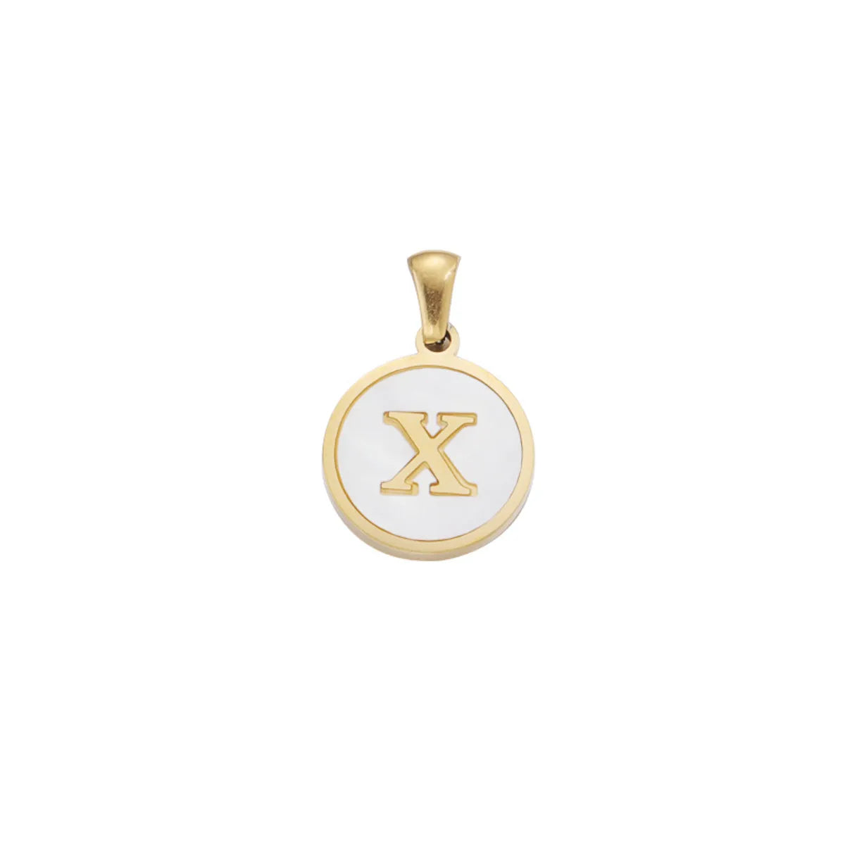 1 Piece Stainless Steel Gold Plated Letter Pendant