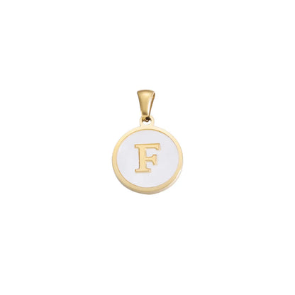 1 Piece Stainless Steel Gold Plated Letter Pendant