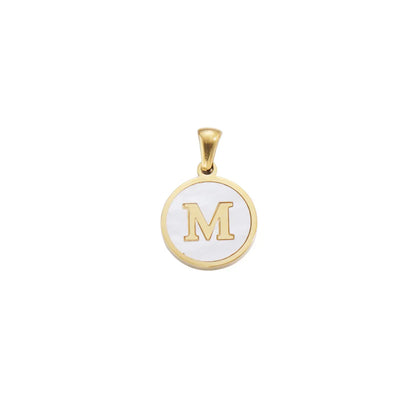 1 Piece Stainless Steel Gold Plated Letter Pendant