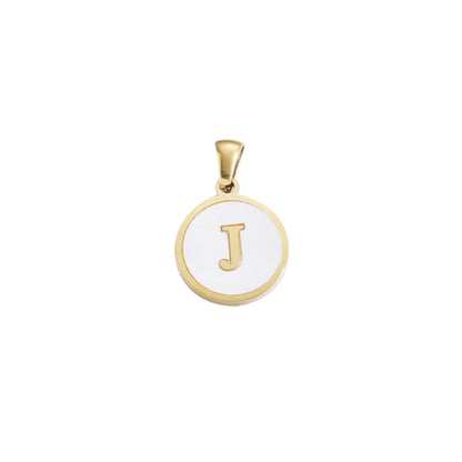 1 Piece Stainless Steel Gold Plated Letter Pendant