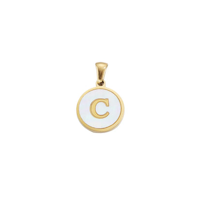 1 Piece Stainless Steel Gold Plated Letter Pendant