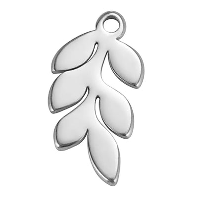 1 Piece Stainless Steel Leaf Flower Polished Pendant